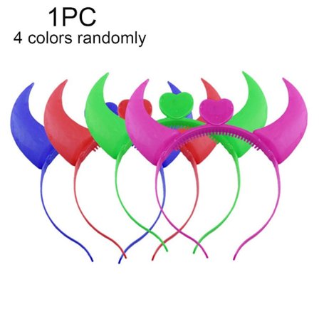 2st LED Devil Horn Pannband Blinkande Horn Party Light-up Hår