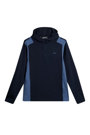 J.Lindeberg - Golf - Lukas Quarter Zip Hood - Blue - Mann - XL