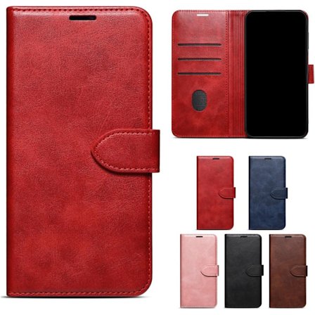 Flipfodral med korthållare för iPhone - Universellt stöttåligt skyddsfodral med inbyggd förvaring för de flesta smartphones