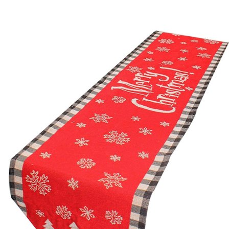 Bordslöpare med tofsar, tvättbar, krympfri, slitstark, värmeisolerande, blekningsfri, juldekoration, bordsduk för matbord, Kaesi
