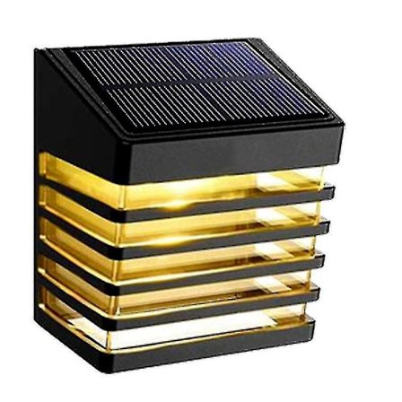 Th Solar Fence Lights 2 Modes Decorative Garden Lights Upgraded Waterproof Solar Lights Outdoor For Garden,fence,patio,gate,yard 4pcsblack