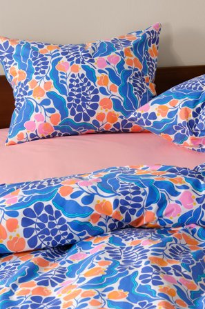 Jotex - Putetrekk Økologisk Blå - FLORIAN - Kjøp Putevar hos Jotex