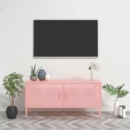 vidaXL Tv-bänk pink 105x35x50 cm stål