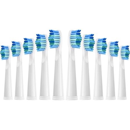 Sähköhammasharjan päättävät Fairywill D7/D8/FW507/FW508/FW551/917/959/D1/D3/SG-E9:lle Pehmeät harjakset Päättävät (Valkoinen 10 kpl)