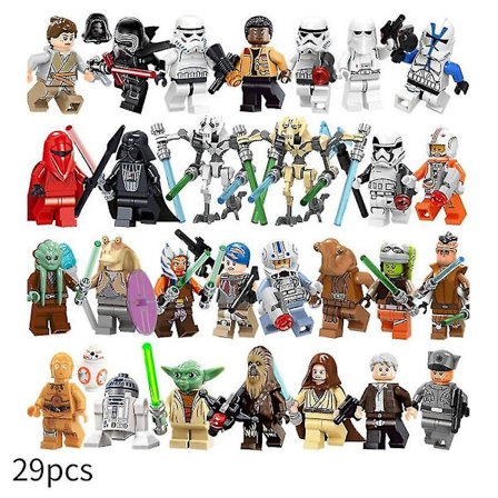 29 Pcs Star Wars Minifigures Action Figures Building Blocks Kids Toys
