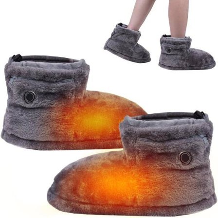 Elektrisk fodvarmer, USB-varmeslippers med 5-trins temperaturjustering, varme fodvarmere, fodvarme