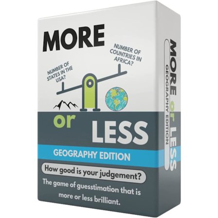 Mer eller Mindre Geografiutgåvan - Hur Bra Är Ditt Omdöme? 2 Spelare + | Vuxna, Tonåringar & Barn | Geografiutgåvan