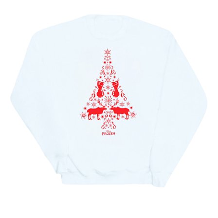 Disney Dam/Kvinnor Frozen Julgran Sweatshirt M Vit