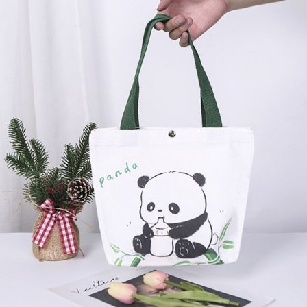 Cartoon Print Axelväska Canvas Handväska 7 7