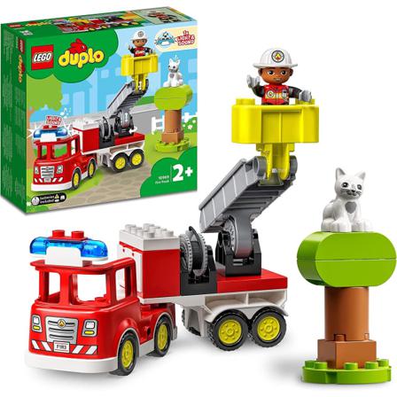 Lego 10969 Duplo Town Brandbil Lastbil Med Ljus Och Siren, Inneh Mix Color