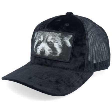 Calza Pennello - Svart trucker Keps - Red Panda Big Patch Velvet Black Trucker @ Hatstore