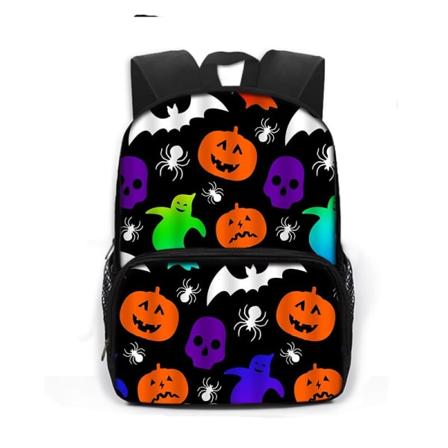 Gothic Bat Ghost Vampire Printing Skolevesker for Barn Gutter Jenter Laptop Ryggsekker Barnehage Skolesekk Bokvesker Gave style 18