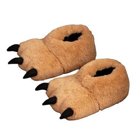 Sarjakuva Karhu Käpälä Tassu Koti Sisätiloissa Söpö Eläin Pehmo Tossut brown