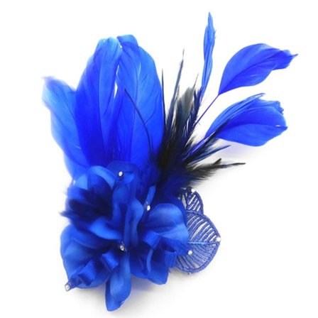 Fjerbroche Blomsterbrocher Pin ROYAL BLUE