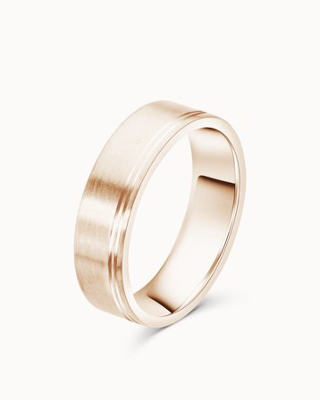 Eric Vigselring för Herr. Matt yta i 18K Roséguld - Förlovningsringar & Vigselringar hos Vanbruun