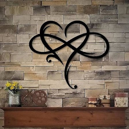 Hjerteformet vægdekoration i metal til Valentinsdag - Udskåret kærlighedsskilt - Plakatkunst - Hjemmedekoration