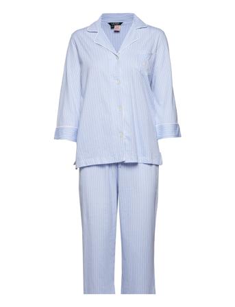 Lauren Ralph Lauren Homewear Lrl Heritage 3/4 Sl Classic Notch Pj Set Blå