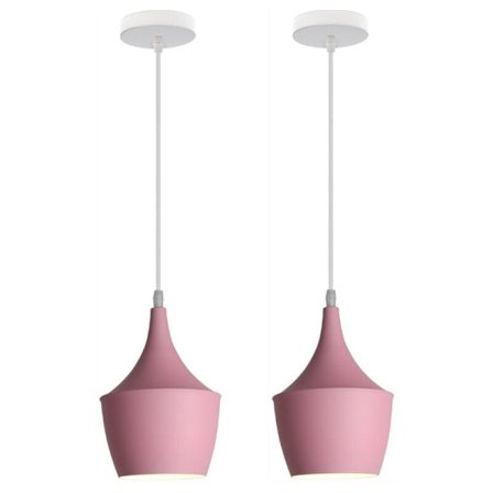 Moderne hengende pendellampe innendørs taklampe enkel nordisk lysekrone rosa 2 stk
