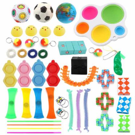 43 Delar Fidget Pop It Toy Set Underhållande Sensorisk Leksaker