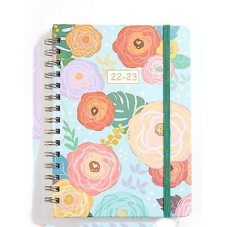 2022 Årsplanerare, Vecko- och månadsplanerare med tjockt papper med flikar & bakficka, Kontakter, kalender, helgdagar, inbunden planerare med 