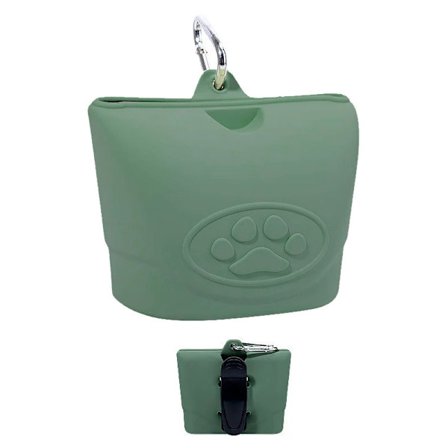 Silikone Rejsemadpose til Kæledyr | Foldbar Godbidspose med Klips og Snorfæste, Forseglet og Bærbar, Værktøj til Hundeluftning og Fodring