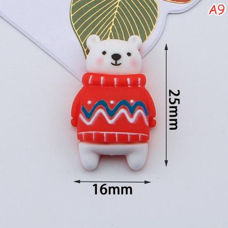 5 St Julharts Flatback Cabochon Snowman Santa Claus Hai