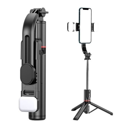 Bluetooth Selfie Stick Double Fill Light Stativ med fjärrkontroll Slutare