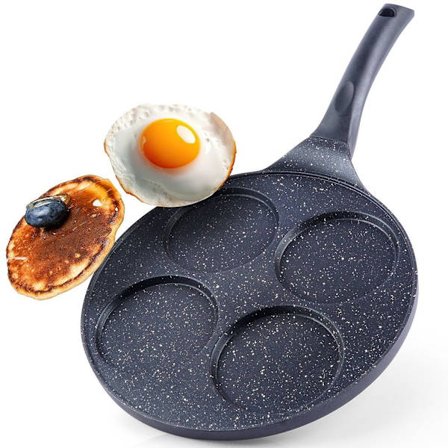 Granitstekpanna 27 cm med 4 hål, non-stick, induktion