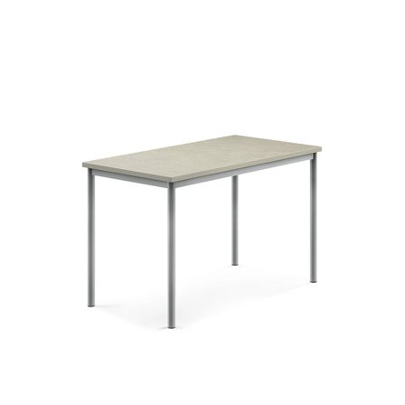 Desk SONITUS, 1200x700x760 mm, light grey linoleum, alu grey