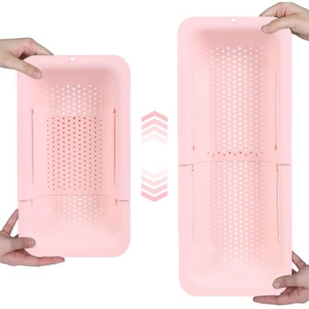 Dørslagskurv til vask - Vask grøntsager og frugter, dræn kogt pasta - Udtrækkelig - Køkkenartikler (20 B x 37