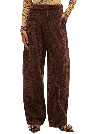 GANNI Seersucker Corduroy Pants Byxor Dam Brun 40