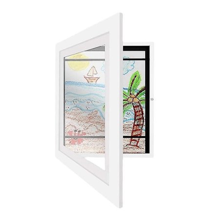 My Little Davinci træbilledramme 20 ark kunstværk - Børnekunstvisningsramme Fremragende hvid