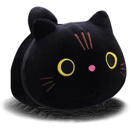 Musta kissa pehmolelu Kawaii kissa tyyny musta kissa täytetty eläin pehmolelu söpö pyöreä