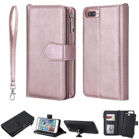 Iphone 6/6s/7/8 Plus - 2in1 Magnet Skal / Plånboksfodral - Roség Roséguld