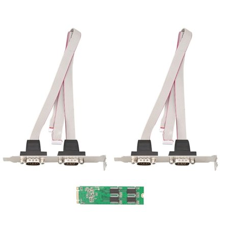 M.2 M-Key 4 Serial Ports Controller Card M.2 M-Key till 4 x RS232 DB9 Adapter