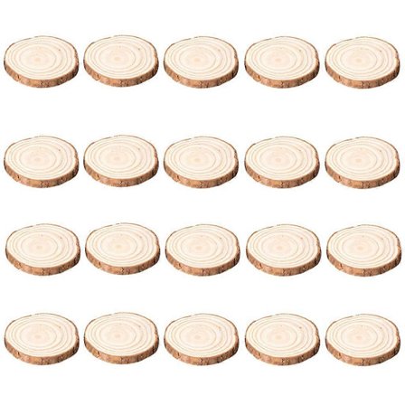 20 kpl Viimeistelemättömiä Luonnon Pyöreitä Puuviipaleita Kiekkoja DIY Häät Juhlat C