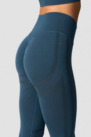 ICANIWILL - Rush Seamless Tights Dusty Steel Blue Melange- Sportlegging - Dames - sportkleding van ICIW