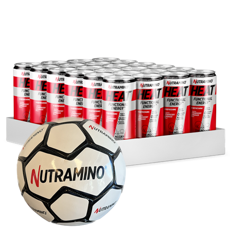 Energidrikk Fodbold + 24 x Nutramino HEAT x Daniel Agger Foundation, 330 ml - Bodyman.dk