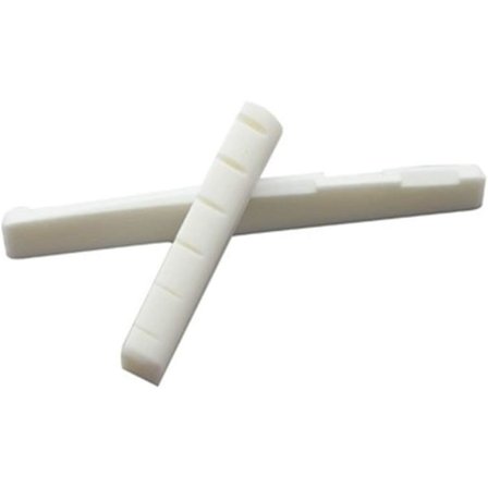 Akustisk guitar saddel og sadel, ren knogle, elfenbensfarvet, til 6