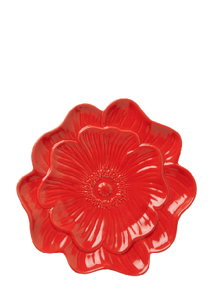 Åhléns Home Assiett i porslin VALLMO 22 cm Tallrikar & skålar Röd ONESIZE