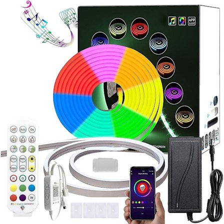 5m 2*5m RGB Vedenkestävä LED-neonvalonauha Bluetooth-sovelluksella