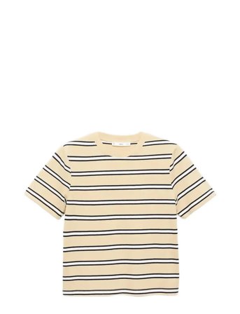 Mango | Striped Cotton T-Shirt | L