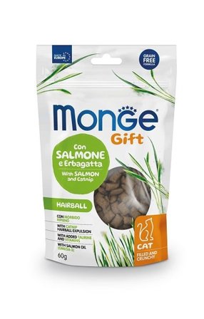 Monge Filled & Crunchy Hairball Snack Per Gatti Salmone E
