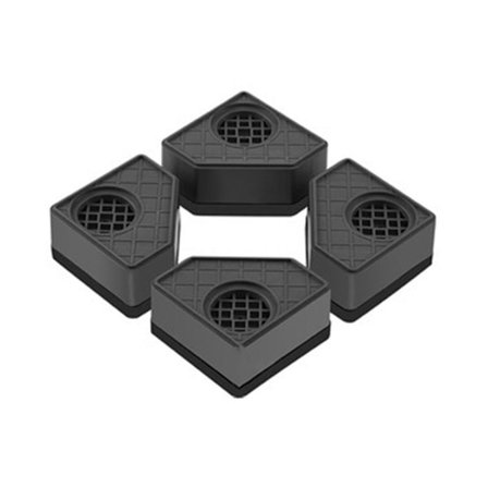 Anti-Vibrationsfødder til Vaskemaskine og Tørretumbler - Kvadratiske Gummifødder til Pedestaler - Enkelt Lag