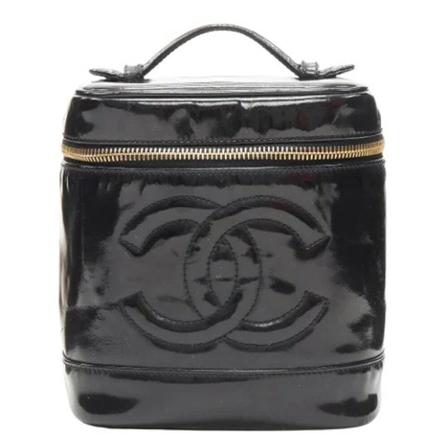 Chanel Vintage Pre-owned Leather handTass , Zwart , Dames , Maat: ONE Size Vintage Tassen