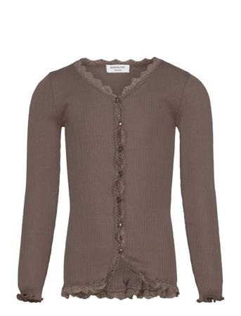 Rkbeatha Ls Cardigan W/ Lace Brown Rosemunde Kids