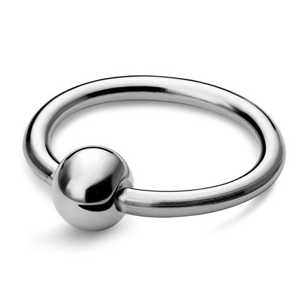 10 mm silberfarbener Ring aus Chirurgenstahl mit verschlossener Perle für Männer - Schmuck für Lippen-Piercings - Piercing-Schmuck