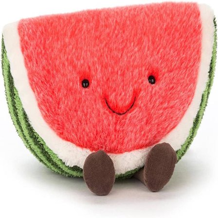 Jellycat Amuseables Vandmelon Plysdyr, Siddehøjde 15 cm - Frugtplys - Sjov Gaveidé