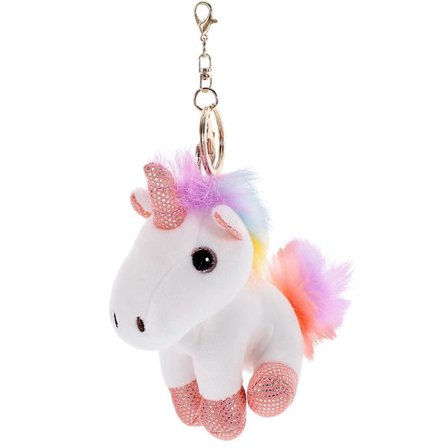 Pehmo Yksisarvinen Lelu Poninukke Avaimenperä Suloinen Avaimenperä Riipus (Valkoinen 12cm)