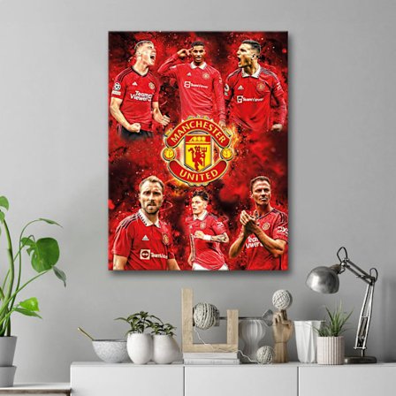 Skylt / Tavla - Manchester United - 59x42 cm - A2 - Väggdekoration multifärg